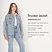 Amazon Essentials Women's Rigid Denim Oversized-Fit Trucker Jacket, Iced Light Wash, Small