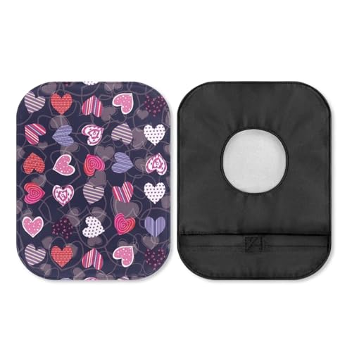 Uorisanigo Ostomy Bag Covers Washable Colostomy Bag Covers for Women Senior Pink Purple Love Stretchy Lightweight Colostomy Bags Covers Care Protector Odor Reducing Cover