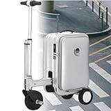 GmpTzitzith Maleta EléCtrica Inteligente con BateríA Incorporada, AutonomíA De 8-9 KilóMetros, Equipada con Puerto USB Y Cerradura TSA, Ideal para Viajes De Adultos Grey