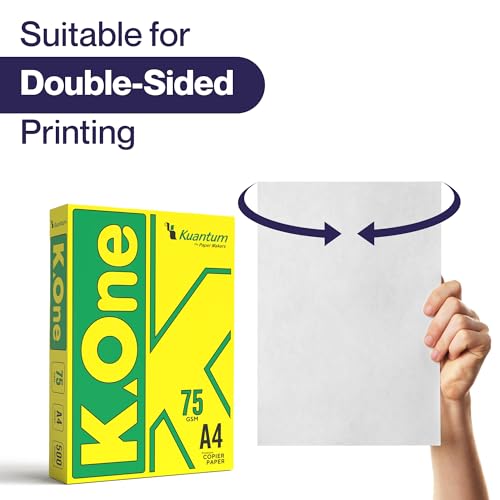 Image of K-One A4 Copier Paper, 75 GSM, 500 Sheets per Ream (Pack Of 8)