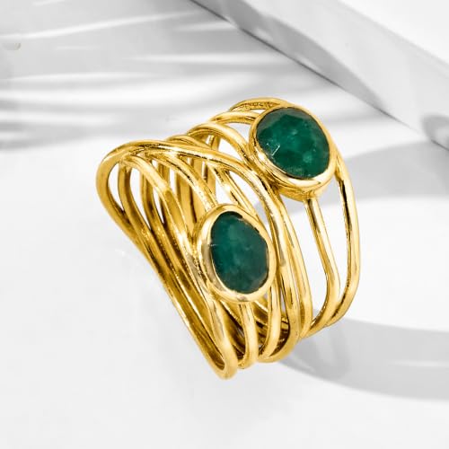 Image of Ross-Simons Gemstone Highway Ring in 18kt Gold Over Sterling