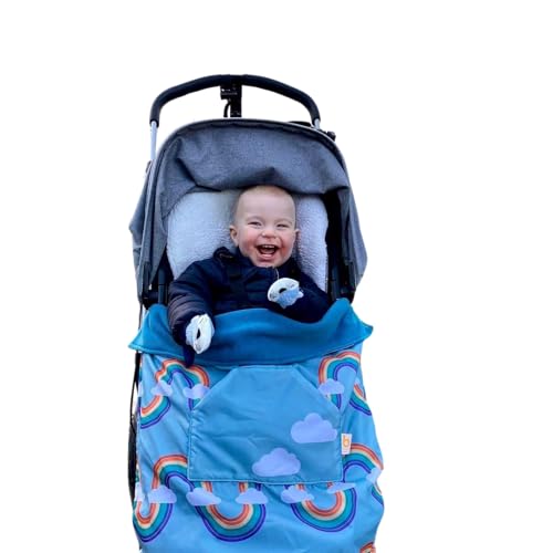BundleBean - GO Multi-use Waterproof Footmuff (Rainbow) - Use as Stroller, Carrier, Sling or Car Seat Cover, Opens as Playmat, Universal Fit &amp; Extends to Fit Newborn to 4 Years Old