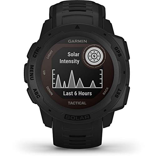 Image of Garmin Instinct Solar Tactical, Solar-Powered Rugged Outdoor Smartwatch with Tactical Features, Built-in Sports Apps and Health Monitoring, Black
