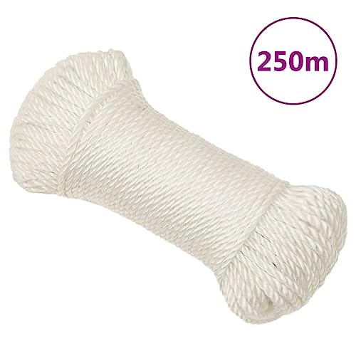 vidaXL Arbeitsseil Bodenarbeitsseil Arbeitsleine Mehrzweckleine Seil Bootsleine Allzweckseil Schnur Tau Leine Gedreht Wei&szlig; 3mm 250m Polypropylen