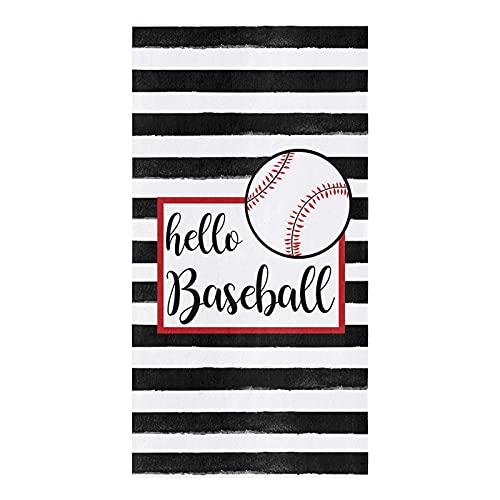 Meet 1998 Sports Baseball Game Kitchen Towels, Hand Drying Towel, Soft Absorbent Multipurpose Cloth Tea Towels For Cooking Baking, Watercolor Black White Stripes Washable Dish Towels Cloth 18X28 Inch #TOP28
