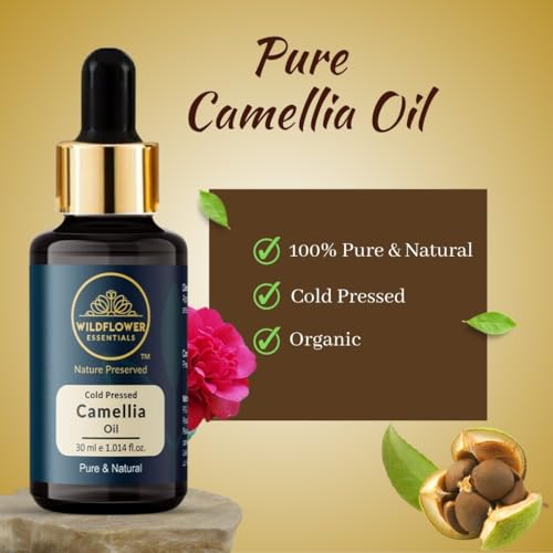 Image of Camellia Oil (Camellia kissi) Cold Pressed Pure & Natural with Glass Dropper 30ml