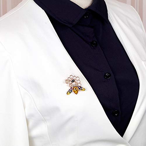 Image of PULABO Honey Bee Brooches,Fashion Pearl Rhinestone Brooch Pin 1.1inchx0.9inch Superiora€‚Quality and Creative Durable, Assorted Color
