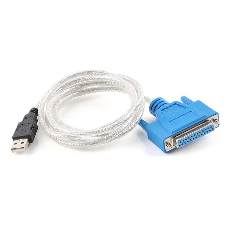 1Pc USB to Parallel Printer Cable Adapter, IEEE 1284 USB to DB25 25-Pin LPT Port Converter with PL2305 Chip for Printers, Scanners and Computers