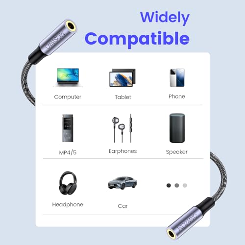 MOSWAG Cable Adaptador 3.5mm Hembra a Hembra 20cm miniatura 2