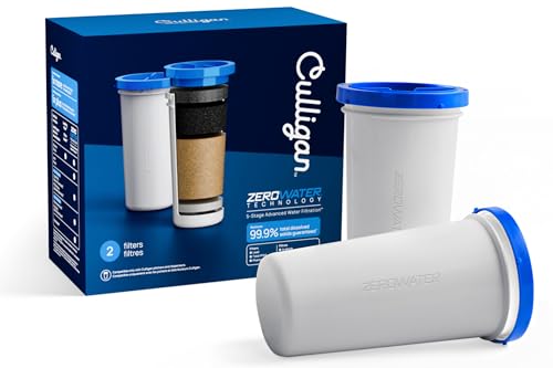 Culligan with ZeroWater Technology Replacement Filter 2-Pack 5-Stage Advanced Water Filter IAPMO Certified to Reduce Lead Total PFAS (Forever Chemicals) Mercury Fluoride and Chlorine