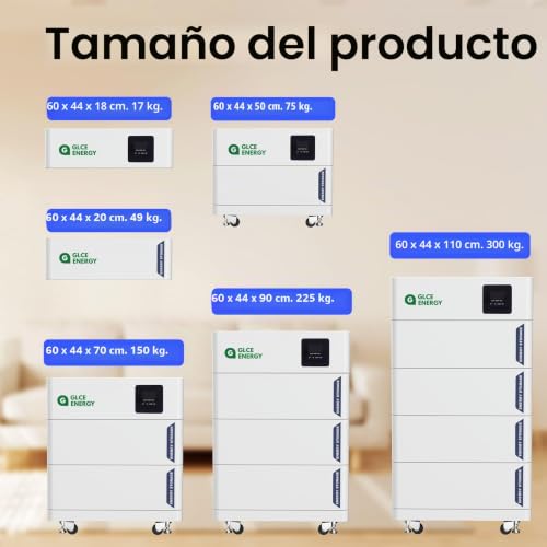 Miniatura 2 de Glce Energy All-In-One Lifepo4 Lifepo4 - Batería De Litio 10,24 Kwh, Con Inversor De Batería Doméstica, Smart Bms, Batería De Litio Para Sistema De Almacenamiento Solar Autocaravana Sistema De