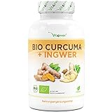 Bio Curcuma & Ingwer - 240 Kapseln - Hochdosiert mit 4440 mg pro Tagesportion - Mit Curcumin, Gingerol & Piperin - Laborgeprüft - Vegan
