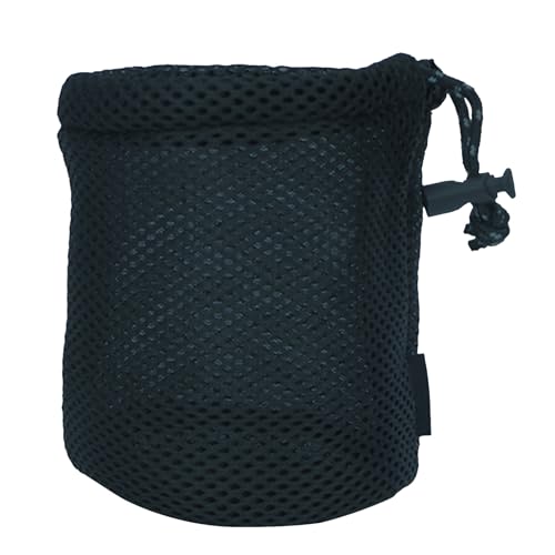 Gnbzxce Outdoor Camping Pots Storage Bag Black Nylon Mesh Bag Travel Stuff Sacks Drawstring Bag Cookware Storage