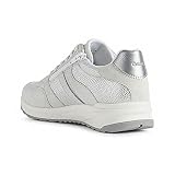 Geox Damen Low-Top Sneaker AIRELL, Frauen Halbschuhe,lose Einlage,Laufschuhe,schnürschuhe,schnürer,Women's,Woman,Lady,Weiß (Off White),41 EU