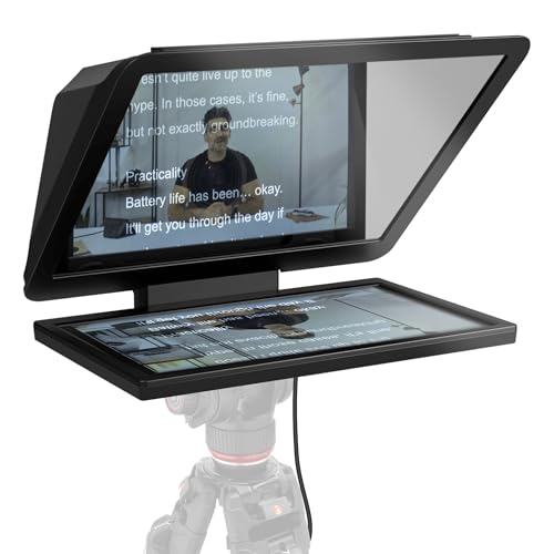 Elgato Prompter XL – Teleprompter Full-size con Display Rimovibile, Monitor per Videoconferenze, per Fotocamere DSLR, Mirrorless e da Studio, Configurazione con un Solo Cavo – USB-C 3.2 per PC e Mac