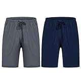 Chalier Cozy 2 Pack Homme Bas de Pyjama Court Doux Pantalon Shorts Modal Vêtements de Nuit...