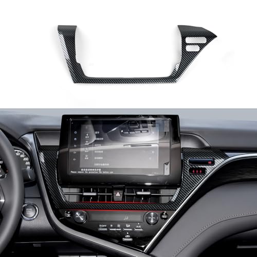 Image of Car Air Vent Frame Center AC Trim Carbon Color ABS Decal Sticker Compatible with 8th Gen Toyota Camry XV70 Accessories - for 2021-2024 ONLY