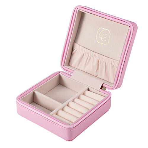 JL LELADY JEWELRY Small Jewelry Box Mini Travel Jewelry Case Portable Faux Leather