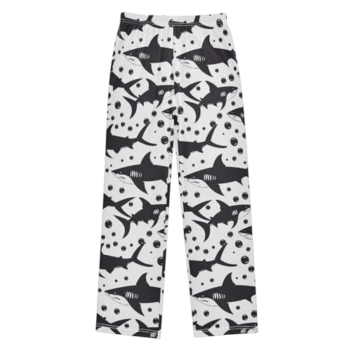 Pajama Bottoms, Pajamas Long Pant Sharks Lounge Wear Casual Black Bobbles Sleep Pants Soft Pjs Sleepwear