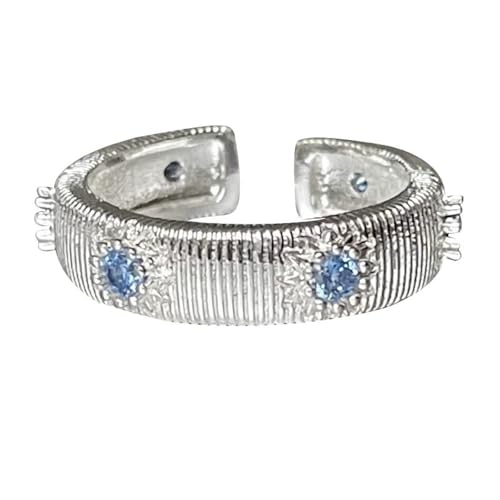 Bague en croix bleu mer brossée bague index polyvalente pour femme