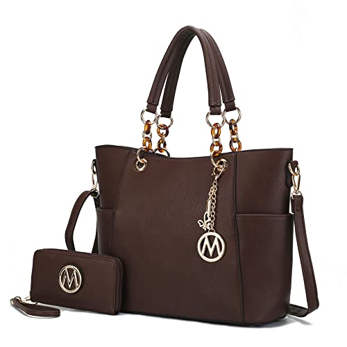 MKF Collection Tote Bag for Women With Wallet Purse, Vegan Leather Top-Handle Removable Shoulder Strap Handbag By Mia K