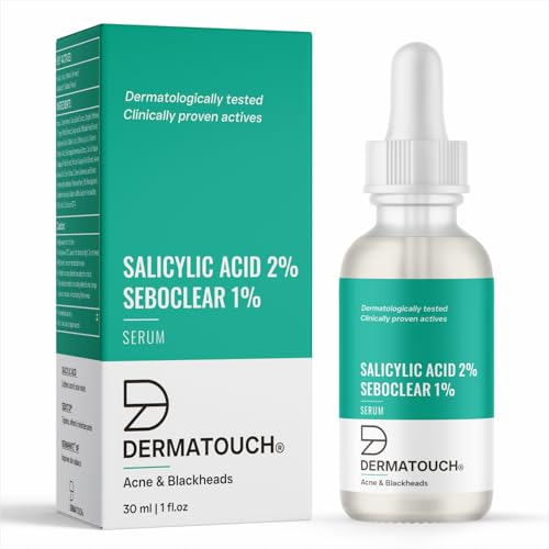 Image of DERMATOUCH Salicylic Acid 2% Seboclear w /w 1% Face Serum | For Acne & Blackheads | Specially for Acne-prone & Oily Skin | 30ml