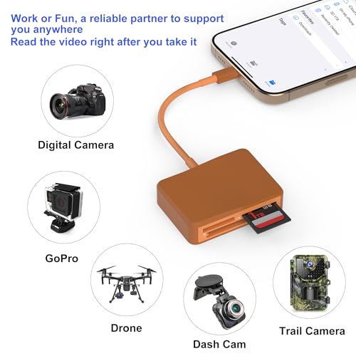Image of SD Card Reader, 4 in 1 USB C to SD /TF /CF /MS Card Reader with USB to USB C Adapter Memroy Card Reader for iPhone 17 /16 /15 Pro Max iPad Pro MacBook Pro /Air iMac M4 /M3 Android Phone /Tablet PC(TerraCotta)
