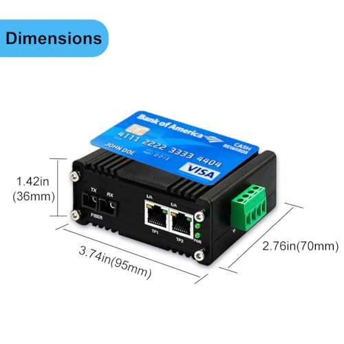 Image of Industrial Gigabit Media Converter Single Mode SC 20km 12~48VDC