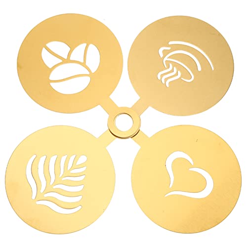 SOLUSTRE 4pcs Latte Art Stencils Stainless Foam Art Tools Cappuccino Decorations Easy to Clean Christmas