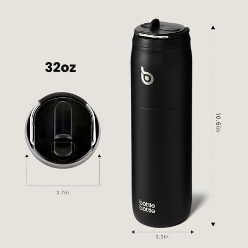 BOTTLE BOTTLE Stainless Steel Water Bottle with Straw and Lid, 32 oz Vacuum Insulated Water Bottle Stay Cold for 24 Hrs - Image 3
