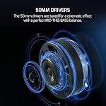 GAMEPOWER JIN X 3.5mm Casque Jack Gaming - Casques filaires avec 50MM Conducteurs, Confort Design, 360 Sonorisation spatiale, Mic annulant le bruit, PS4, PS5, pour Xbox, Noir