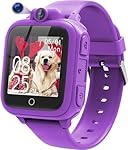 Awatty Kids Smart Watch for Boys Girls, Fashion Smartwatches for 5-12 Year Olds Children, Birthday Gift Toy for Kids, Digital Watch with 14 Puzzle Games and 90° Rotating Camera (Purple)