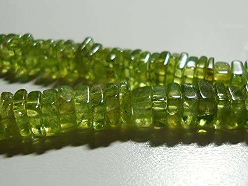 Peridot square heishi beads 5 mm : finissez-en avec les perles irrégulières