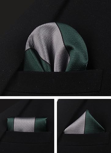 Image of Striped Plaid Polka Dot Mens Tie Formal Necktie Pocket Squares Ties Clips Cufflinks Classic for Men Set
