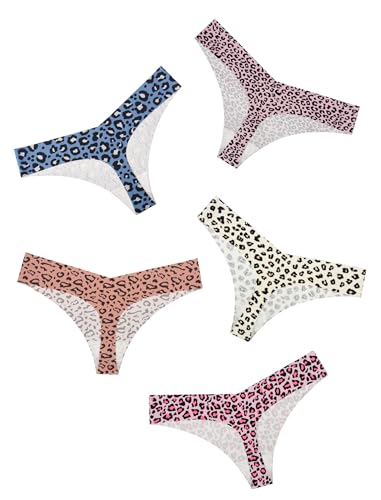 VOENXE Culotte Femme sans Coutures, Invisible String Tanga Taille Basse, Sexy Chic Slip Microfibre Shorty, sous-VêTements Seamless Thong Underwear Women Lot...