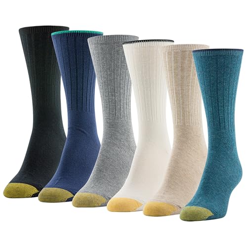 Image of GOLDTOE Womens Casual Texture Crew Socks, Multipairs