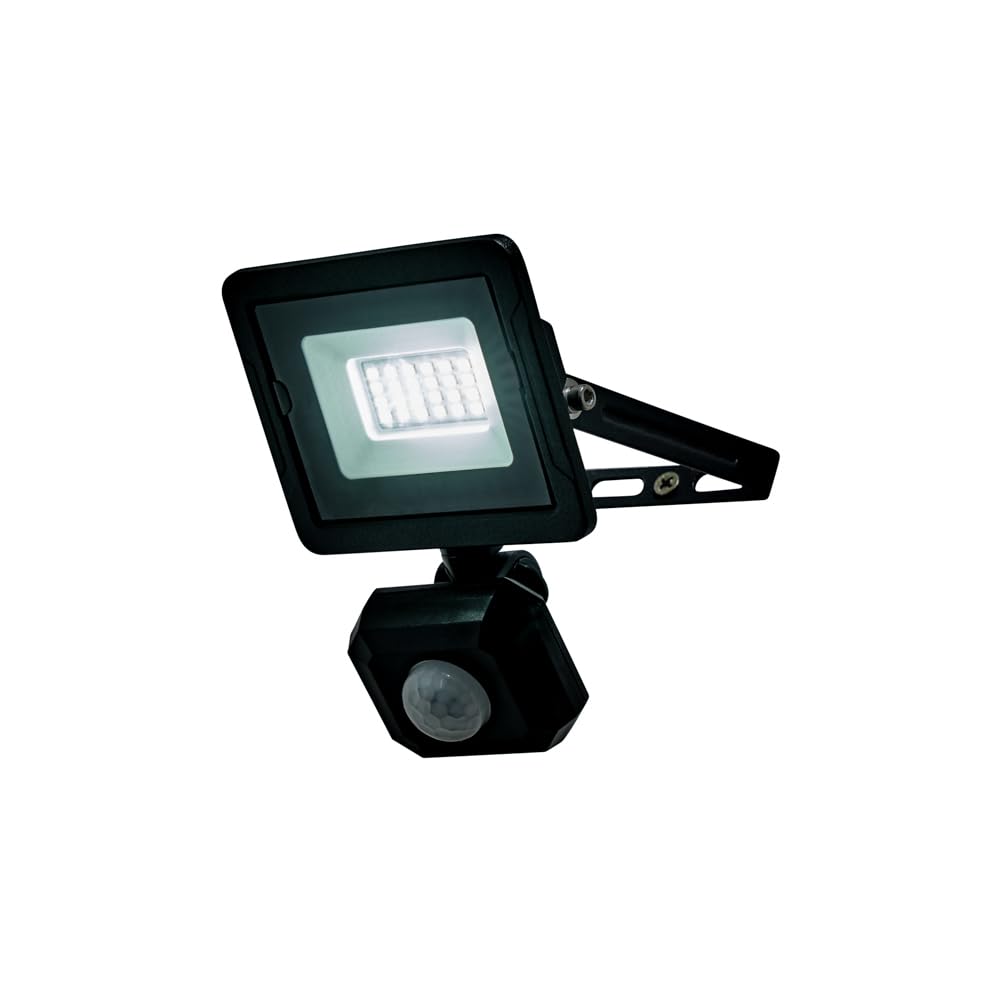 LITECRAFT Fergus Outdoor LED Floodlight in Black (10 Watt, PIR Motion Sensor)