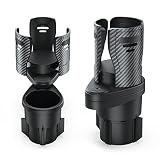 MoKo Auto Getränkehalter, 2 in 1 Multifunktion Getränkehalterung Auto 360° Drehbar Auto Becherhalter Universal Auto Kaffeebecherhalter mit Erweiterbare Basis Dosenhalter für Kaffee, Getränk, Schwarz