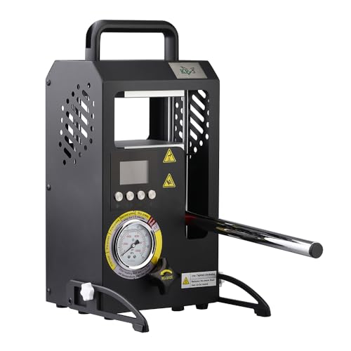 5T Hydraulic Heat Press Machine with 5Tons Dual Heating Plates 4.1x4.7 Inches Manual Heat Press Machine with Temperature Controller LCD Screen