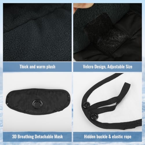 Image of SANNIDHI Winter Cap for Women Men Windproof Balaclava Ski Thermal Hat | Full Face Coverage, Ear and Neck Protection, Plush Lining, Wind Blocking, Flexible Fit for Cycling Hiking Skiing, Easy Care