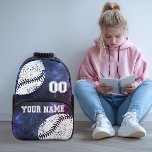 Forchrinse Boys Customized Baseball Backpacks Ages 8-10 Elementary School Bag Galaxy 17 Inch Bookbags Large Capacity Camping Book Bag Back to School Supplies2