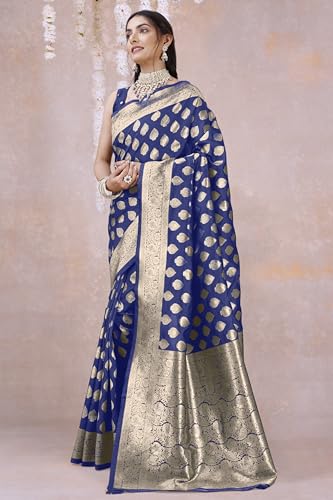 Image of MIRCHI FASHION Women Saree | Banarasi Silk Woven Design Daily Regular Use Sari with Blouse