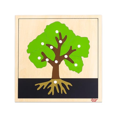 Image of Montessori Tree Puzzle for 3+ Years Old, Wooden Peg Puzzles with Knobs & Practice Cards, Shape Sorter Puzzle Preschool Learning Resources, Fine Moter Toys for Montessori Classroom