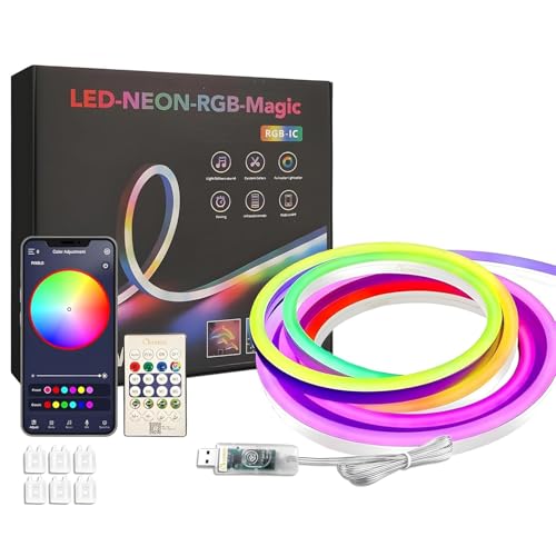 Image of SKYBUCKET15ft LED Lights for TV 32-65 Inch | RGB TV Backlight Strip with Music Sync, Bluetooth App & Remote | USB Powered Bias Lighting for Gaming, Bedroom, Smart TV & Home Theater (Neon Strip Light)