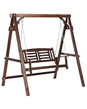 Columpio de jardín Tradicional rústico de Madera Maciza marrón Oscuro...