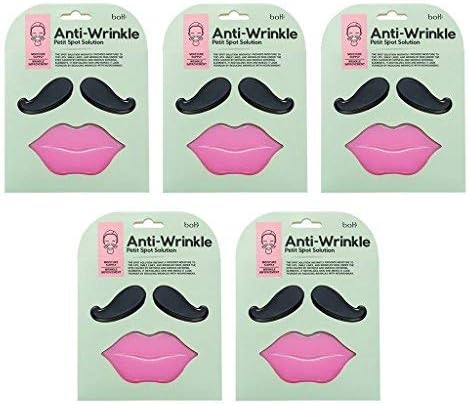 [BOTANIC HEAL BOH] Anti- Wrinkle Petit Spot Solution Pack of 5, Smile Line Patch 8g + Lip Patch 10g, Hyaluronic Acid and Vitamin Anti Wrinkle Patch for Smooth Lip and Smile Line