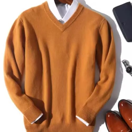 Cashmere Cotton Blend V Neck Pullover Sweater Mens Winter Fashion Male Wool Knitwear Comfortable4