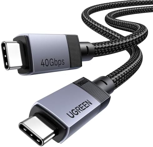 UGREEN 240W USB C Cable 40Gbps USB C to USB C Cable USB4.0 GEN3 8K 60Hz PD 3.1 Video Cable Compatible with USB C Monitors, Hubs, Docks, MacBook Air, iPhone 17 16 Pro Max, Galaxy S25 S24 Ultra, 3 Feet