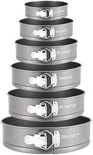 ZOENHOU 6 Pieces Cake Tin Set, 4" 7" 8" 9" 10" 11" Non-Stick Springform Bakeware Tin Set Leakproof Round Baking Cake Mold Cheesecake Pan Tray Set, Removable Bottom