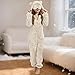 Pajamas Sherpa Lined onesie Solid Color Zip Up Long Sleeve Hooded with Goggles Fashion Thermal Casual Fall Winter